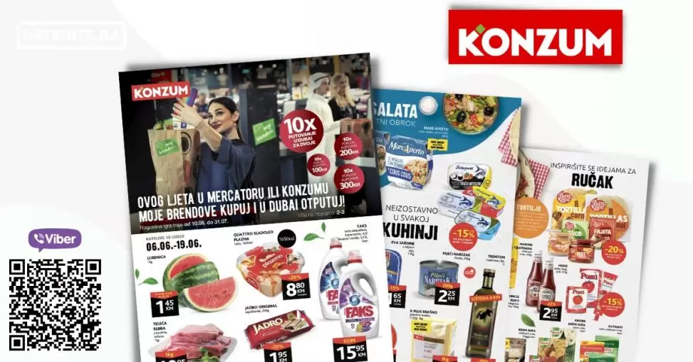 NOVI Konzum katalog je tu! Donosi nam odlično sniženje. Konzum akcija traje u periodu 2022 06-19.06.2022.