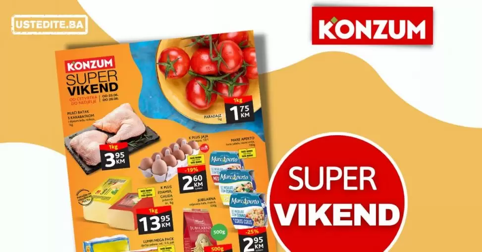Konzum vikend akcija JUNI 2022 katalog snizenje do 26.06.2022.