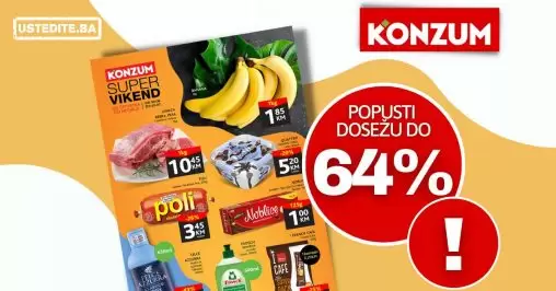 Konzum vikend akcija JULI 2022▷【POPUSTI do 64%】katalog snizenja do 03.07.2022.