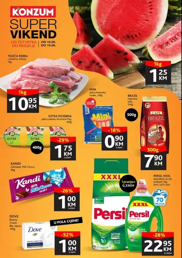Konzum vikend akcija ▷【POPUSTI do 53%】katalog sniženja do 19.06.2022.