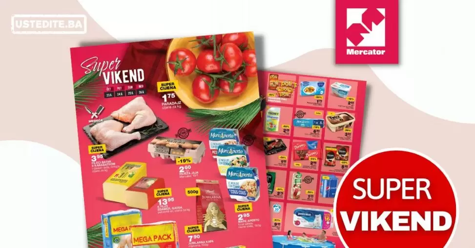 Mercator vikend akcija SUPER SNIZENJA katalog akcija do 26.06.2022.