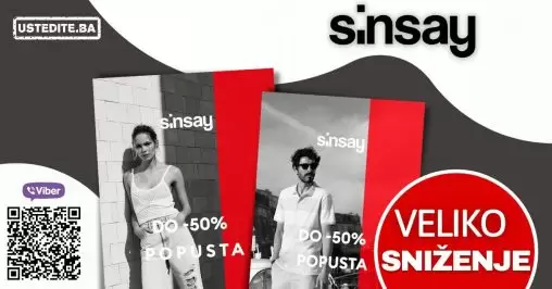 Sinsay veliko sniženje! Ostvarite do 50% popusta na odabrani Sinsay asortiman!