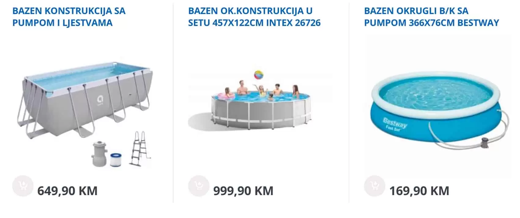 Cijene bazena u bingo prodavnicama!