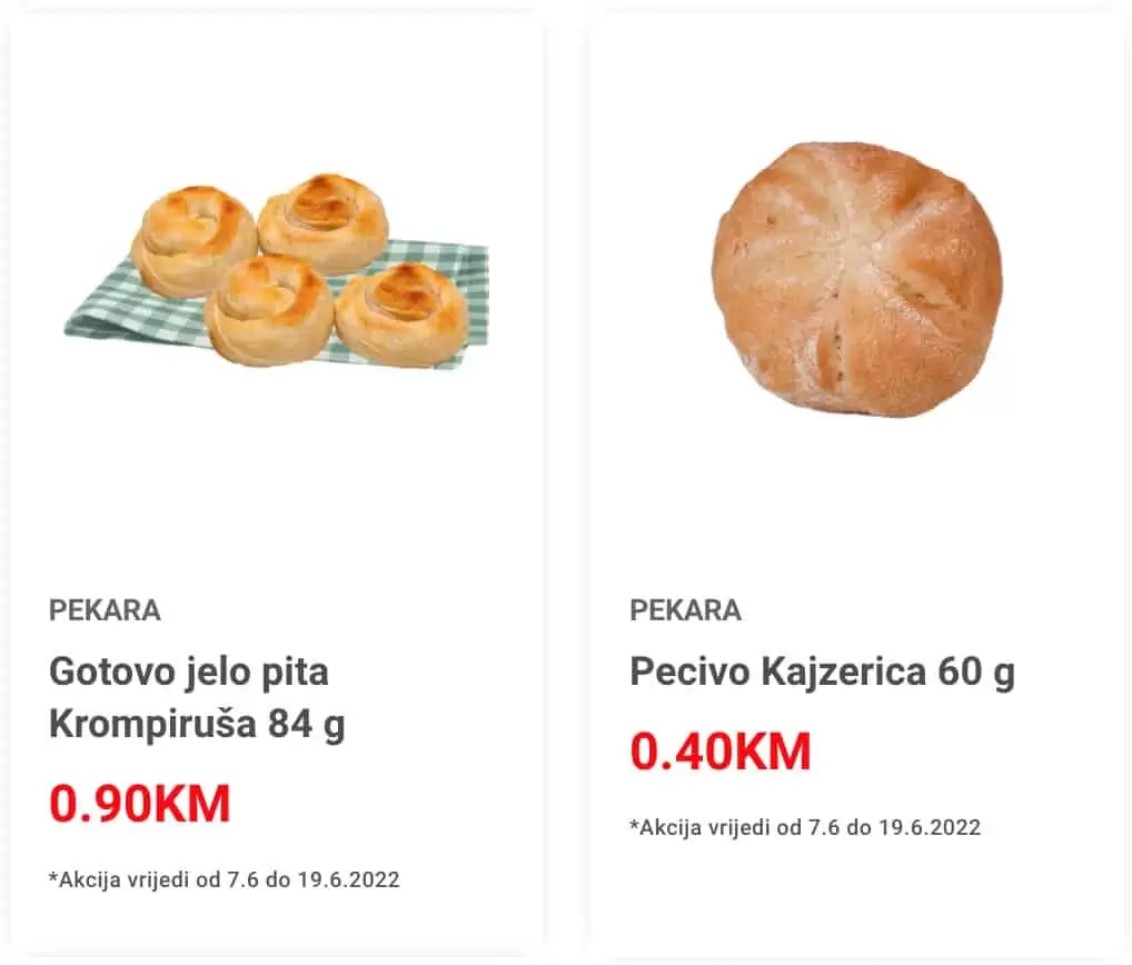 Bingo katalog donosi nam super akciju snizenja hrane, svjezeg mesa, gotovih jela, svjezih peciva sa odjela pekare