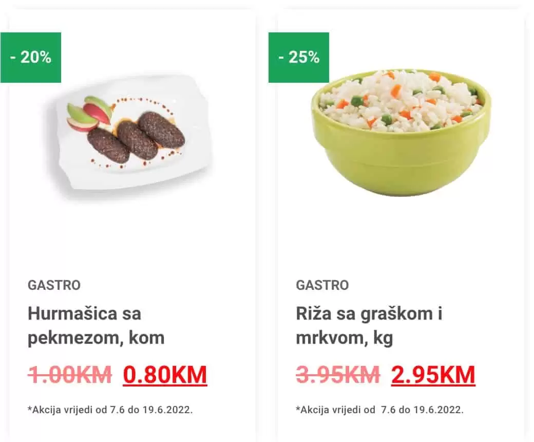 Bingo katalog donosi nam super akciju snizenja hrane, svjezeg mesa, gotovih jela, svjezih peciva sa odjela pekare