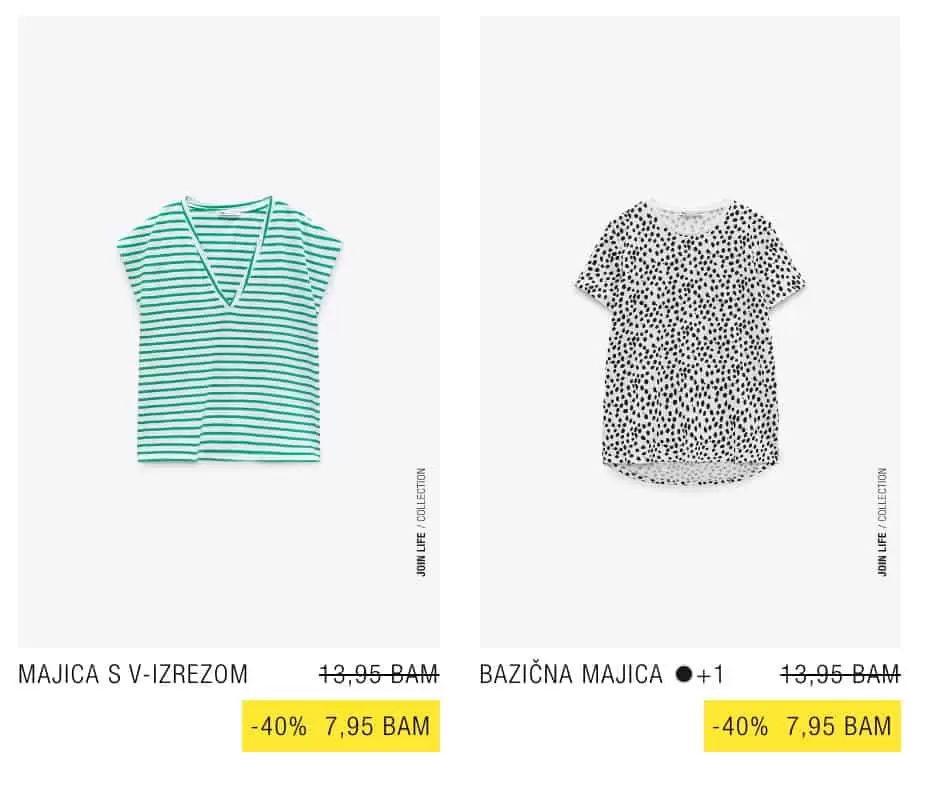Zara majice 18 modela koje mozete kupiti za samo 7,95 KM! SUPER SNIZENJE juni 2022