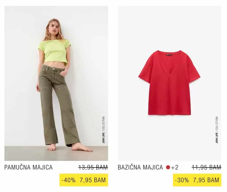Zara majice 18 modela koje mozete kupiti za samo 7,95 KM! SUPER SNIZENJE juni 2022