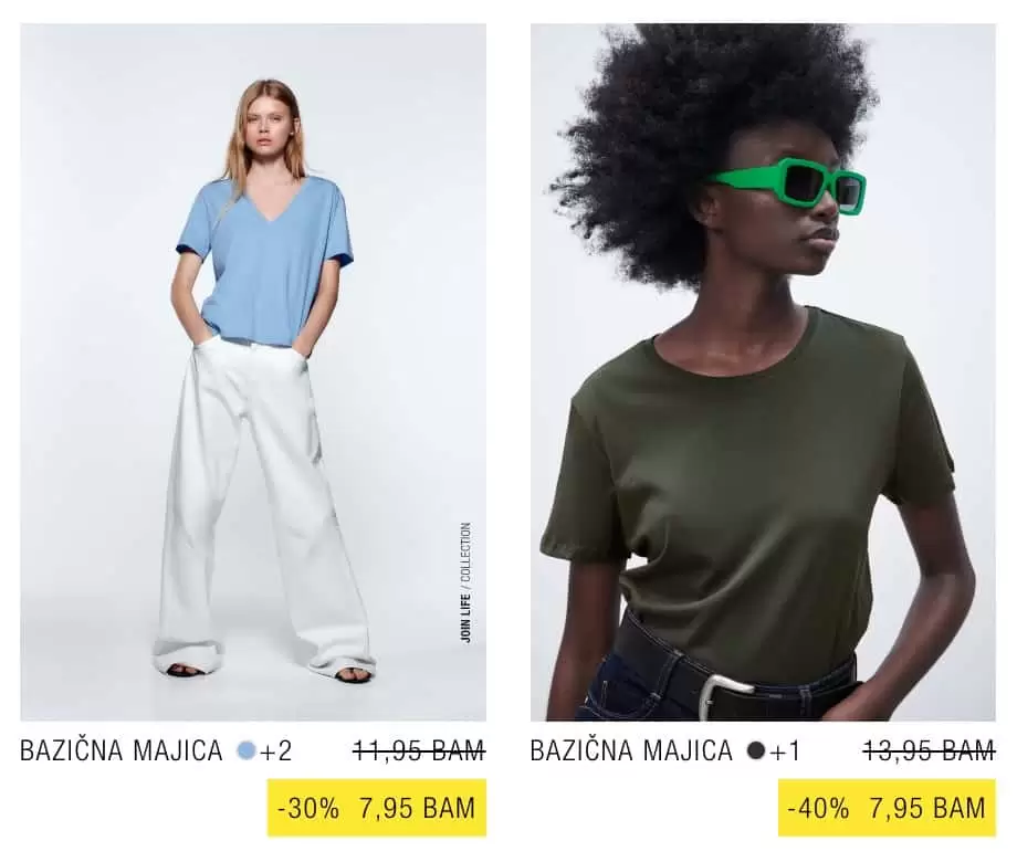 Zara majice 18 modela koje mozete kupiti za samo 7,95 KM! SUPER SNIZENJE juni 2022