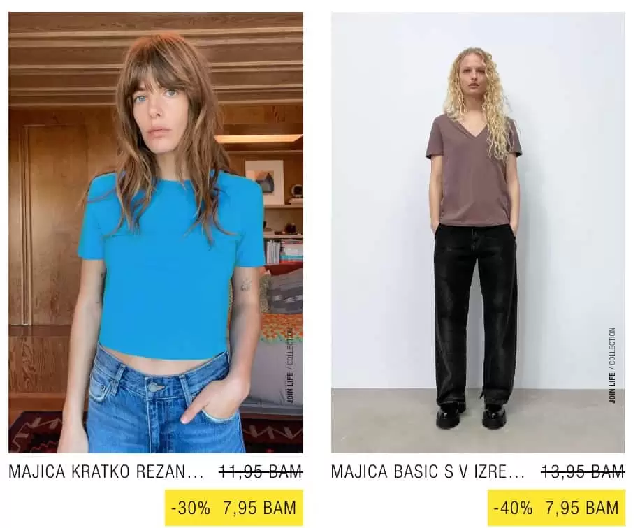 Zara majice 18 modela koje mozete kupiti za samo 7,95 KM! SUPER SNIZENJE juni 2022
