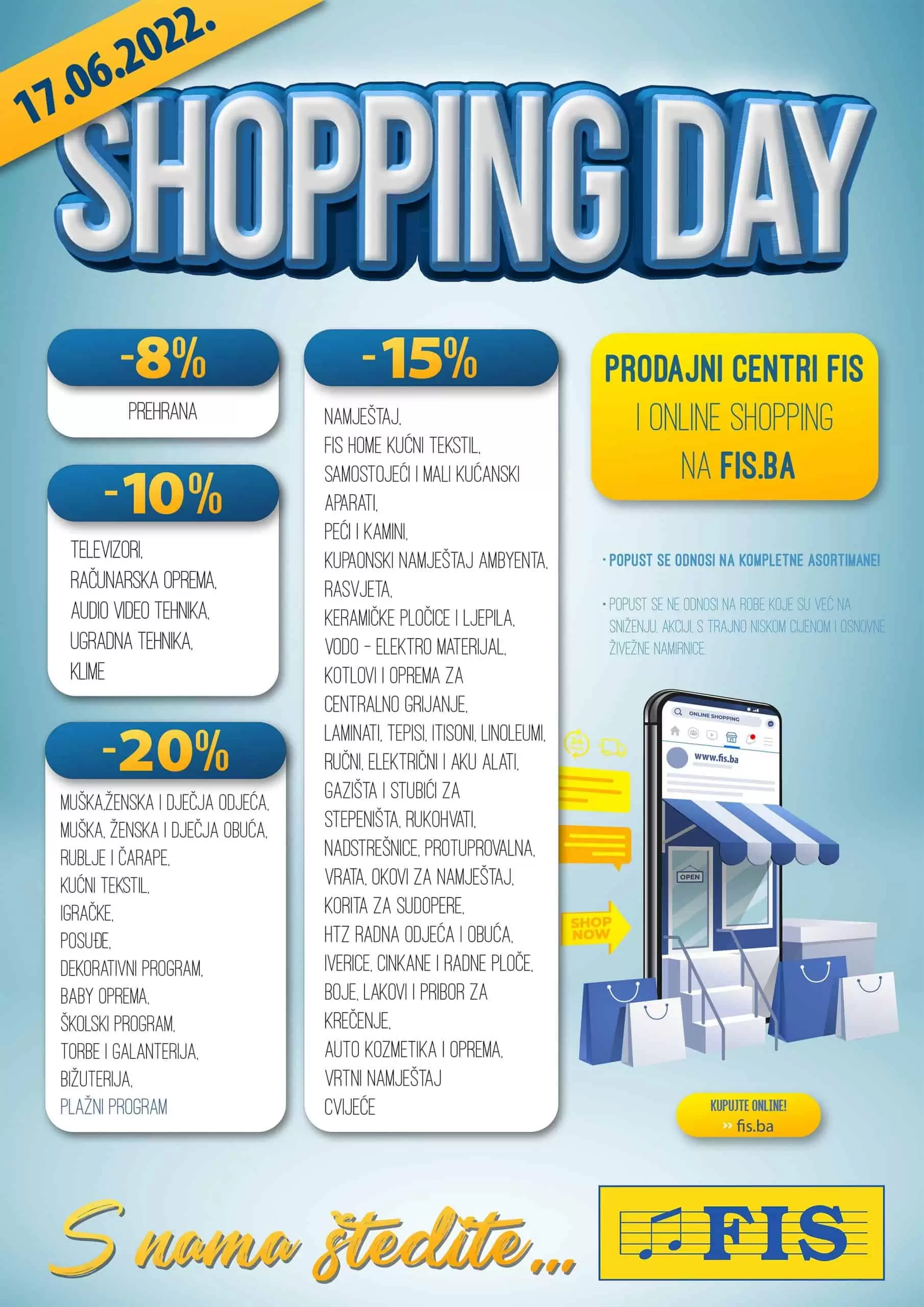 Fis veliki shopping day! iskoristite popuste na namjestaj, tekstil, plazni program!