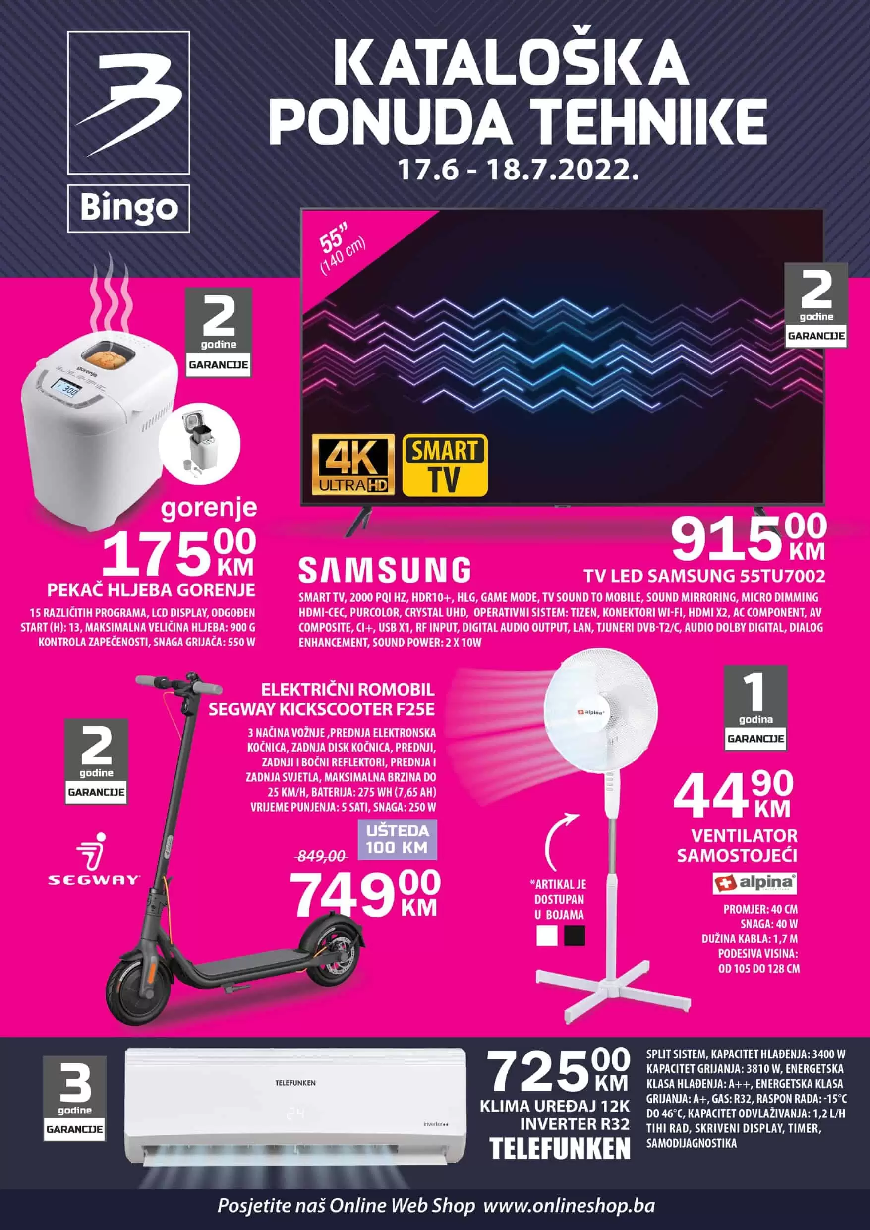 Bingo katalog TEHNIKA juni/juli 2022 akcija snizenja 18.07.2022.