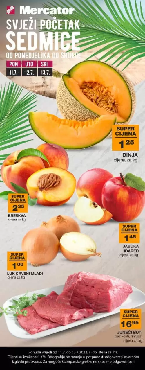 Mercator katalog SVJEŽE i SNIŽENO juli 2022 akcija 11-13.07.2022.