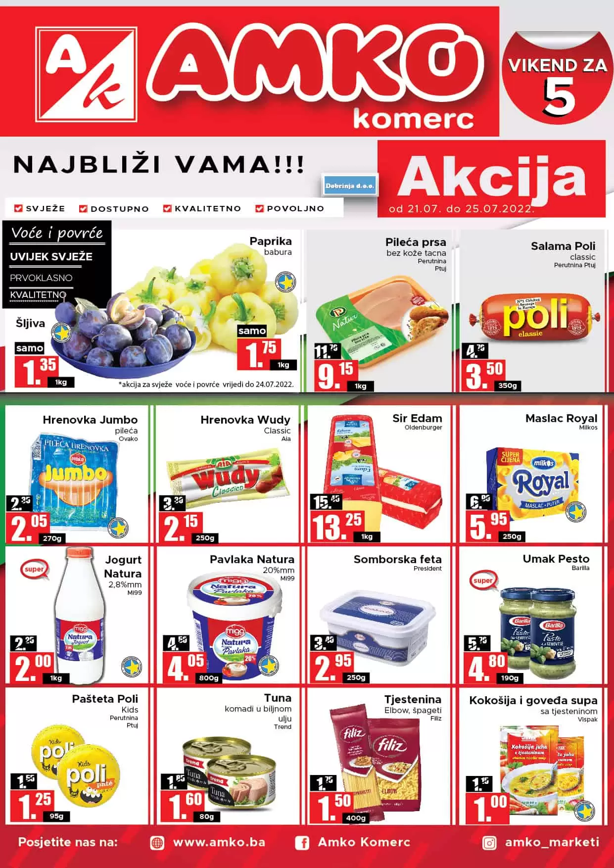 Amko vikend akcija 21-15.7.2022. katalog sniženja juli 2022! 