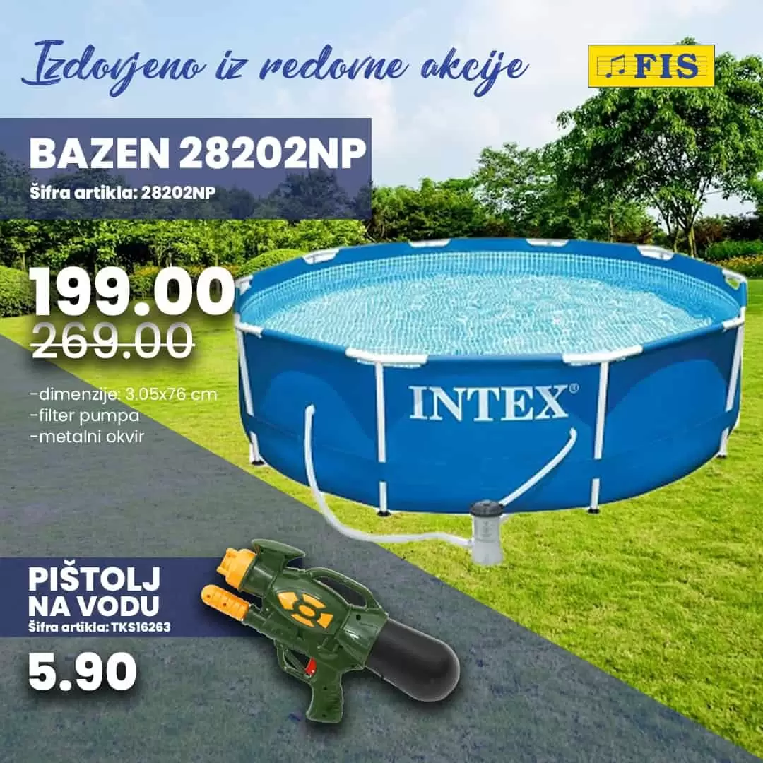 Fis snizenje bazena i igracaka za djecu!