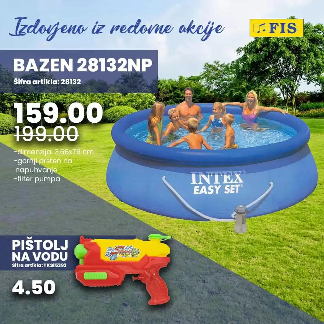 Fis snizenje bazena i igracaka za djecu!