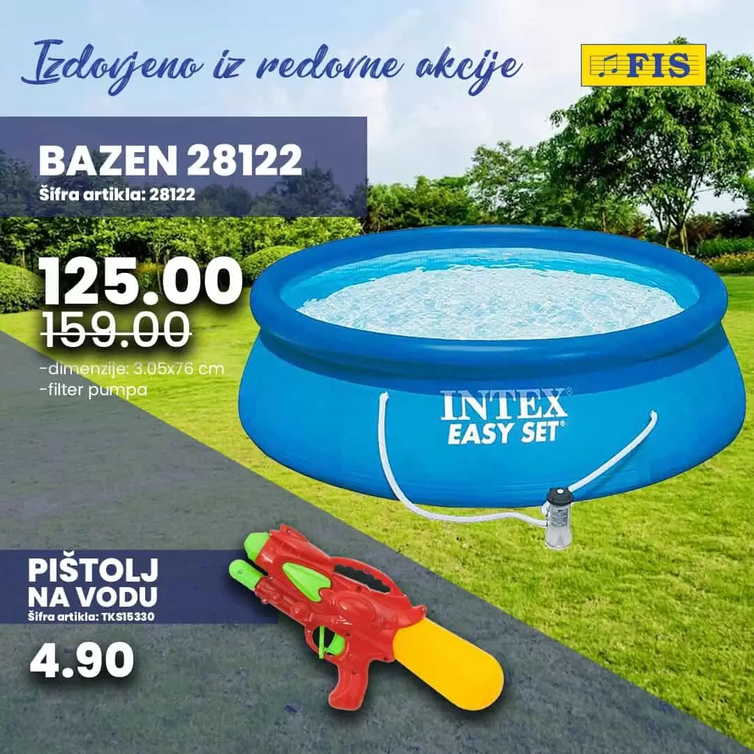 Fis snizenje bazena i igracaka za djecu!