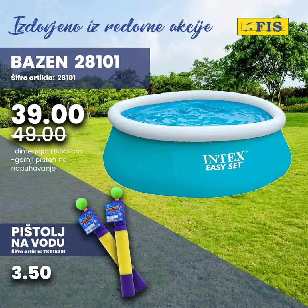 Fis snizenje bazena i igracaka za djecu!