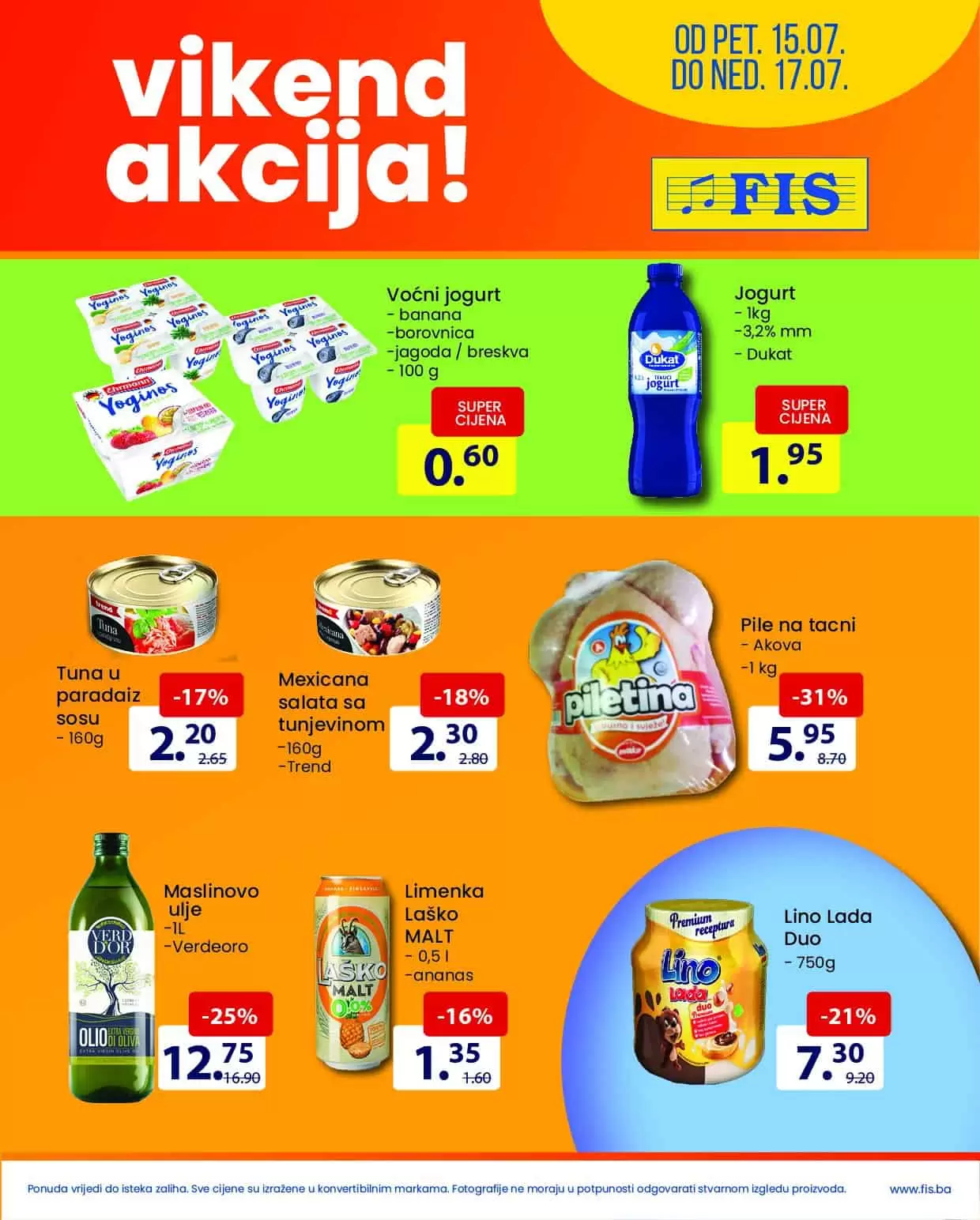 Fis vikend akcija PREHRANA i HEMIJA juli 2022 katalog snizenja 15-17.07.2022.