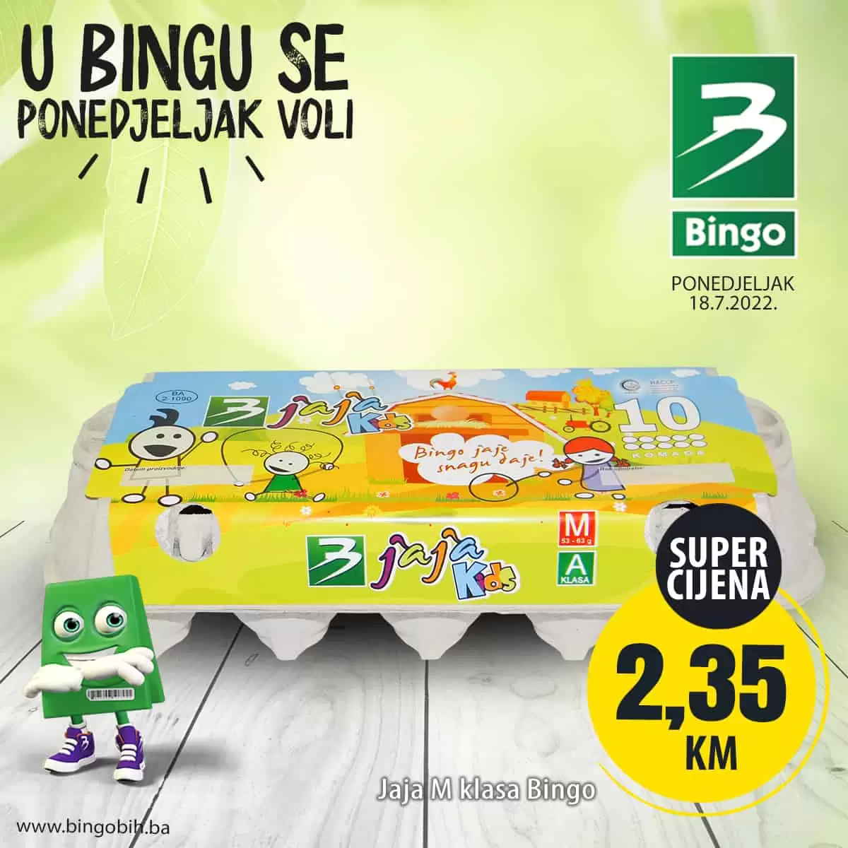 Bingo akcija PONEDJELJAK se VOLI! HIT CIJENA JAJA samo 18.07.2022.