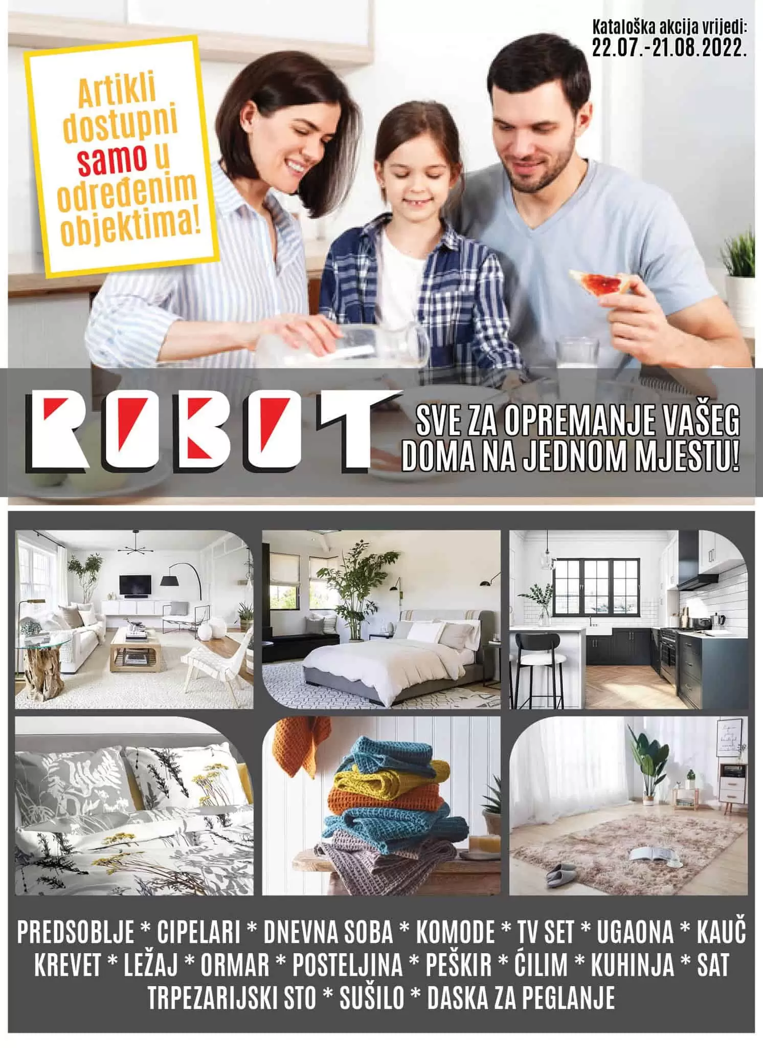 Robot katalog NAMJESTAJ juli/avgust 2022 akcija snizenja 22.7-21.8.2022.