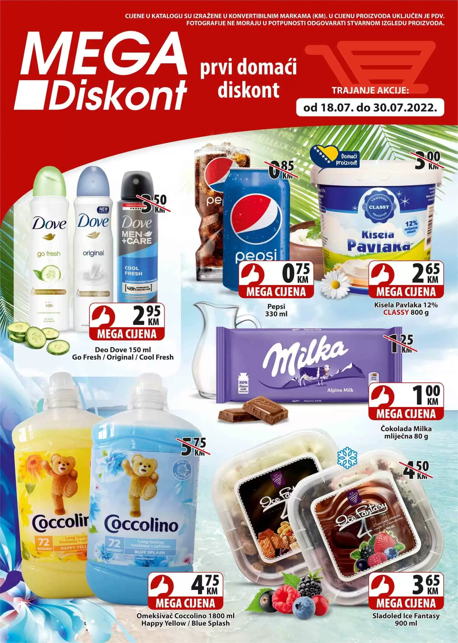 Mega Diskont katalog juli 2022 MEGA DOBRE CIJENE akcija snizenja 18-30.07.2022.