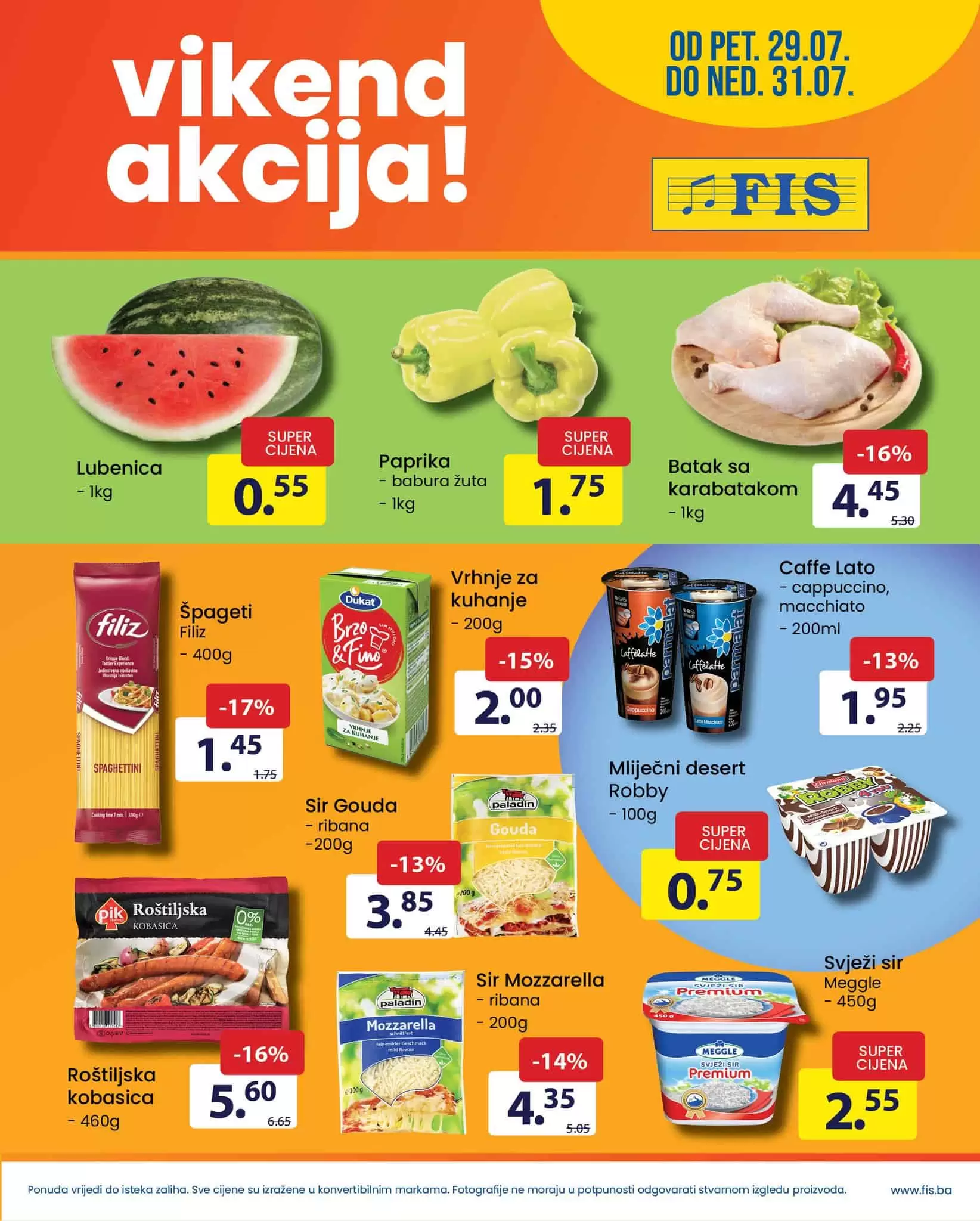 Fis vikend akcija 28-31.7.2022. ODLIČNE CIJENE juli 2022