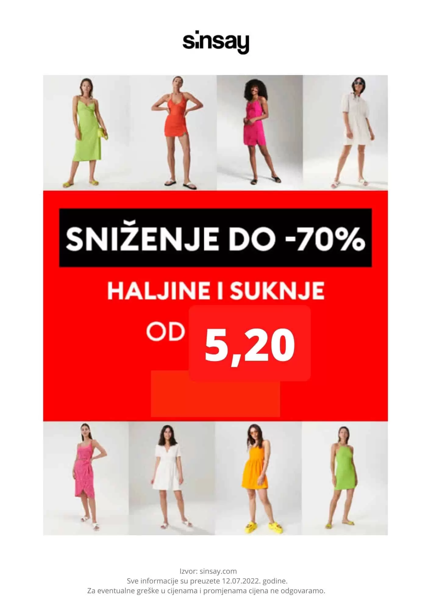 Sinsay BiH Haljine do -70%, juli 2022