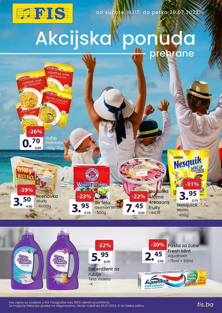 Fis katalog prehrana i hemija juli 2022 akcija snizenje 16-29.07.2022. 