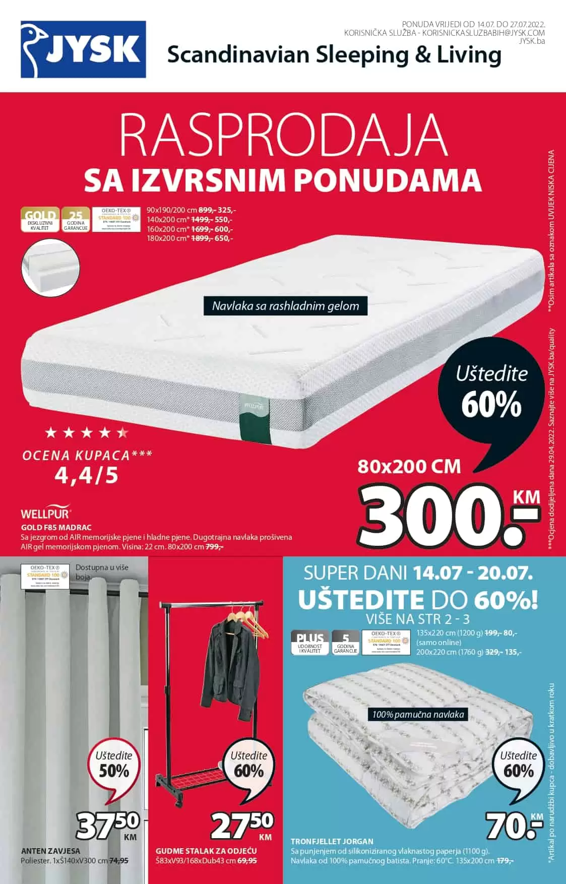 Jysk katalog NOVO juli 2022 akcija snizenja 14-27.7.2022.