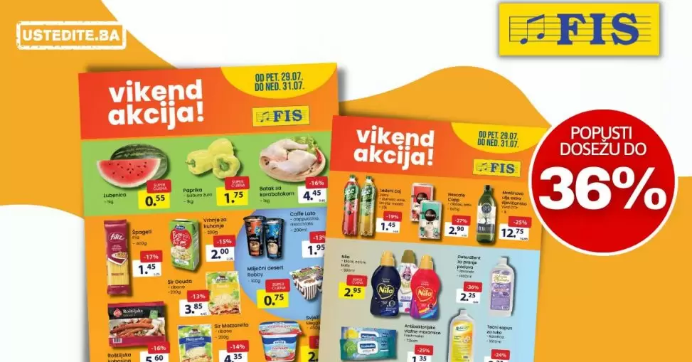 Fis vikend akcija 28-31.7.2022. ODLIČNE CIJENE juli 2022