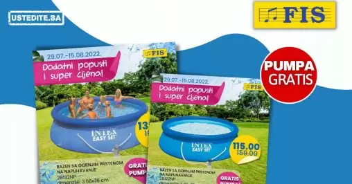 Fis sniženje BAZENA! Super akcija traje do 15.8.2022.