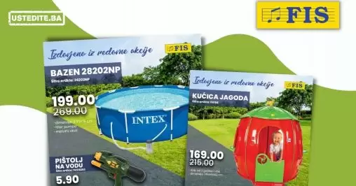 Fis snizenje bazena i igracaka za djecu!