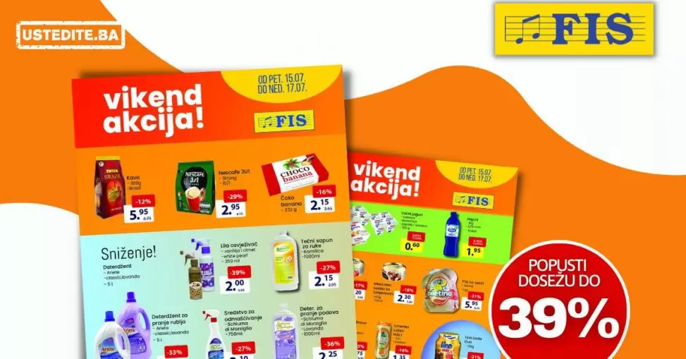 Fis vikend akcija PREHRANA i HEMIJA juli 2022 katalog snizenja 15-17.07.2022.