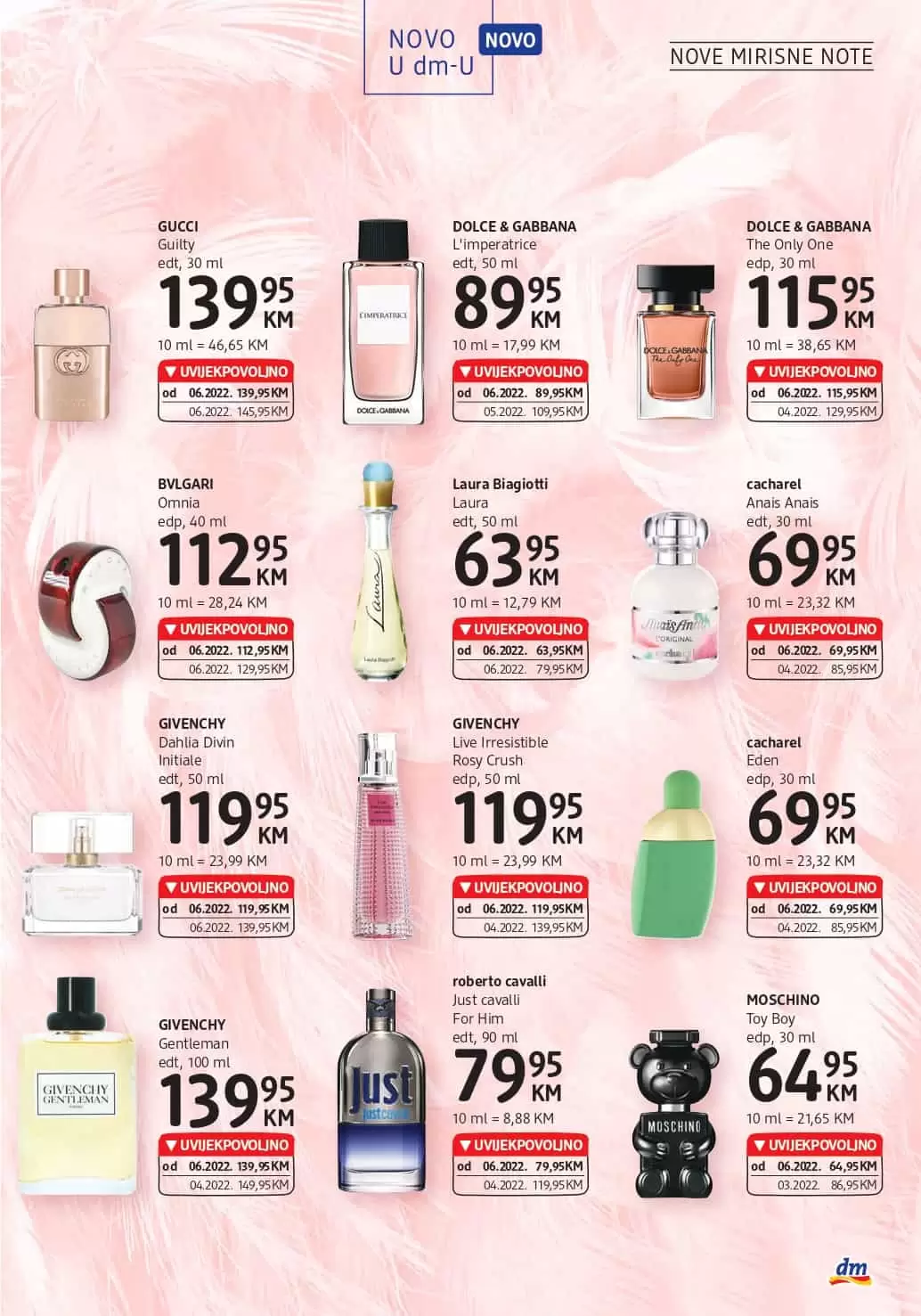 dm katalog Mirisi/PARFEMI AKCIJA SNIZENJE do 07.08.2022.