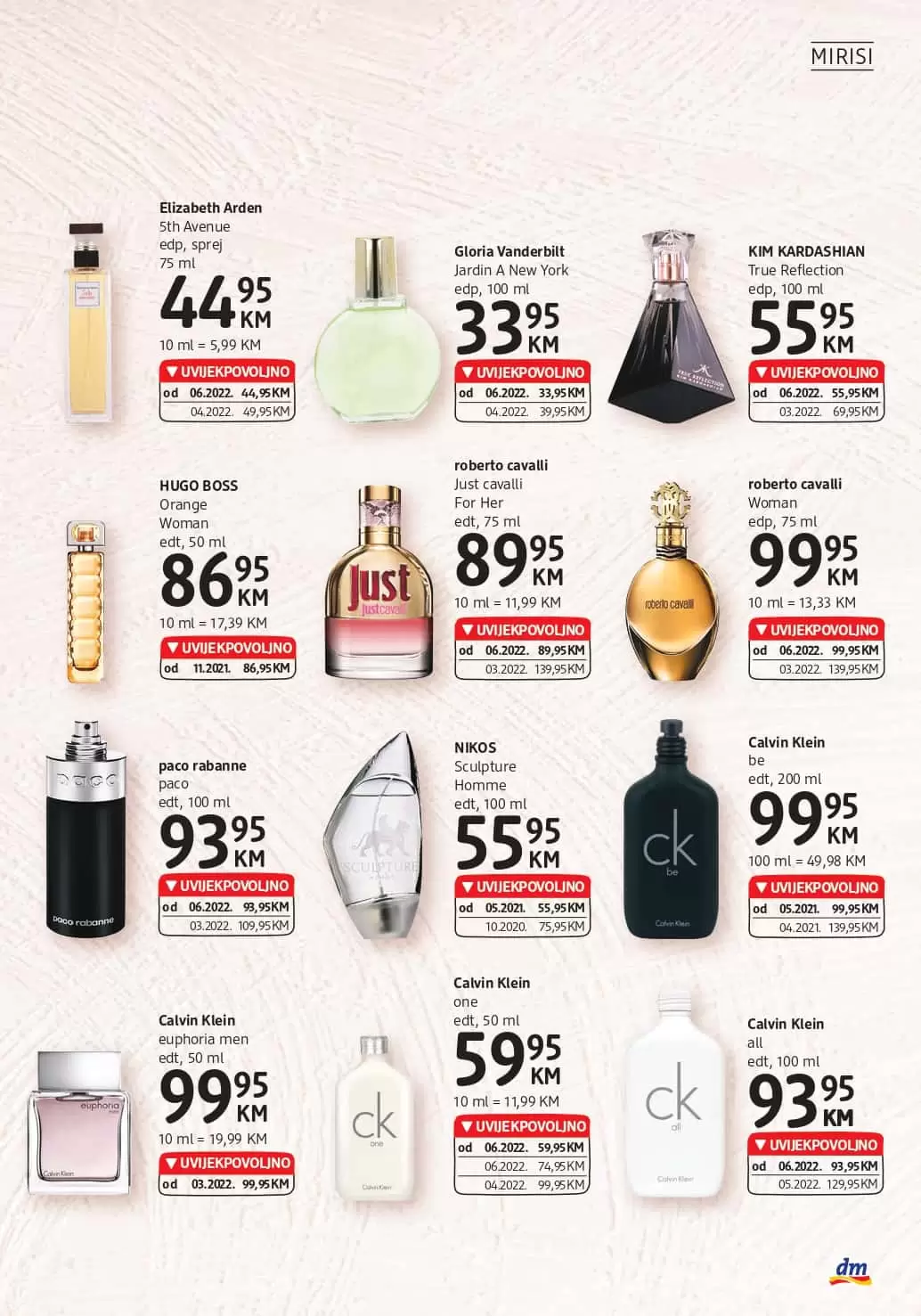 dm katalog Mirisi/PARFEMI AKCIJA SNIZENJE do 07.08.2022.