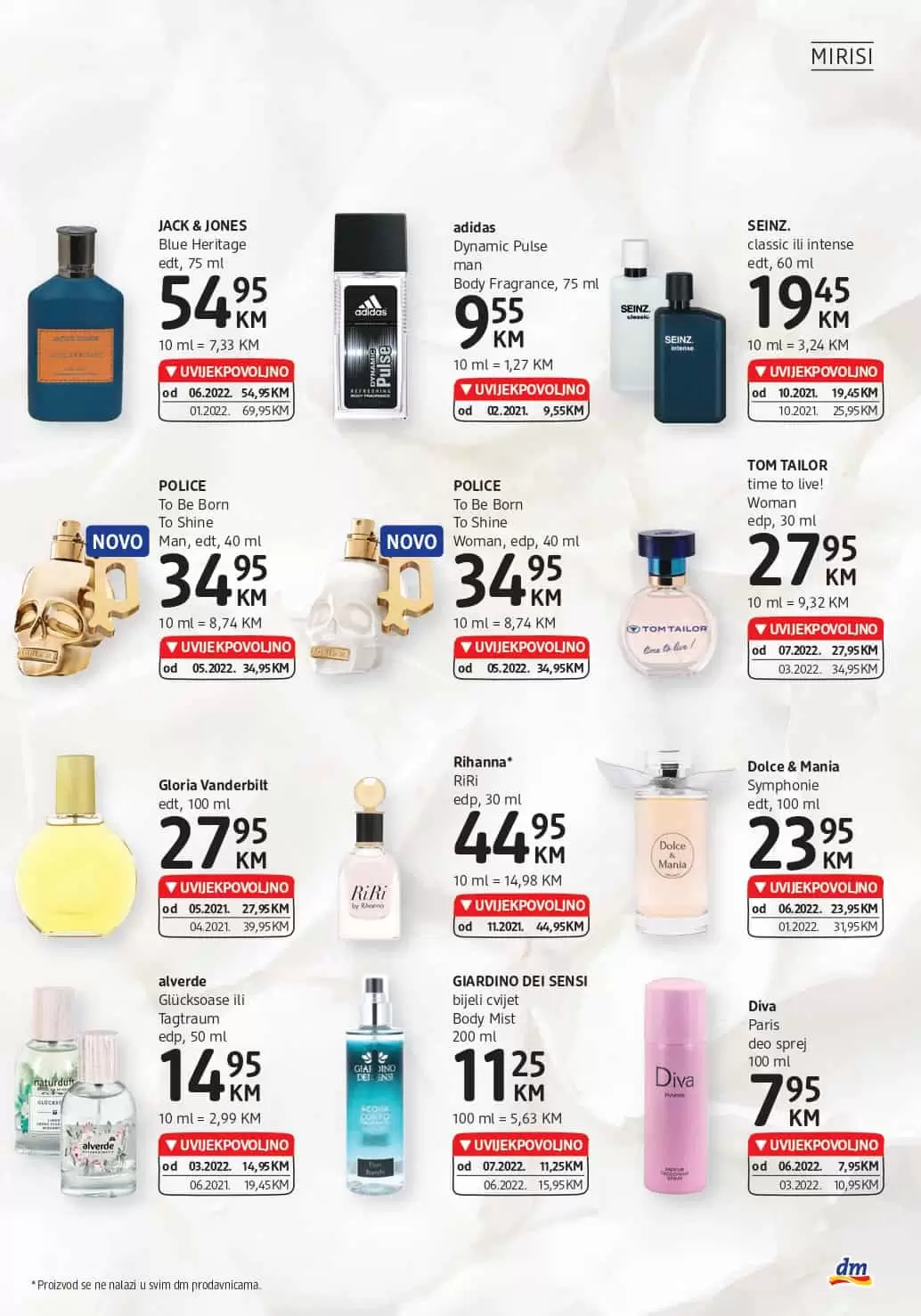 dm katalog Mirisi/PARFEMI AKCIJA SNIZENJE do 07.08.2022.