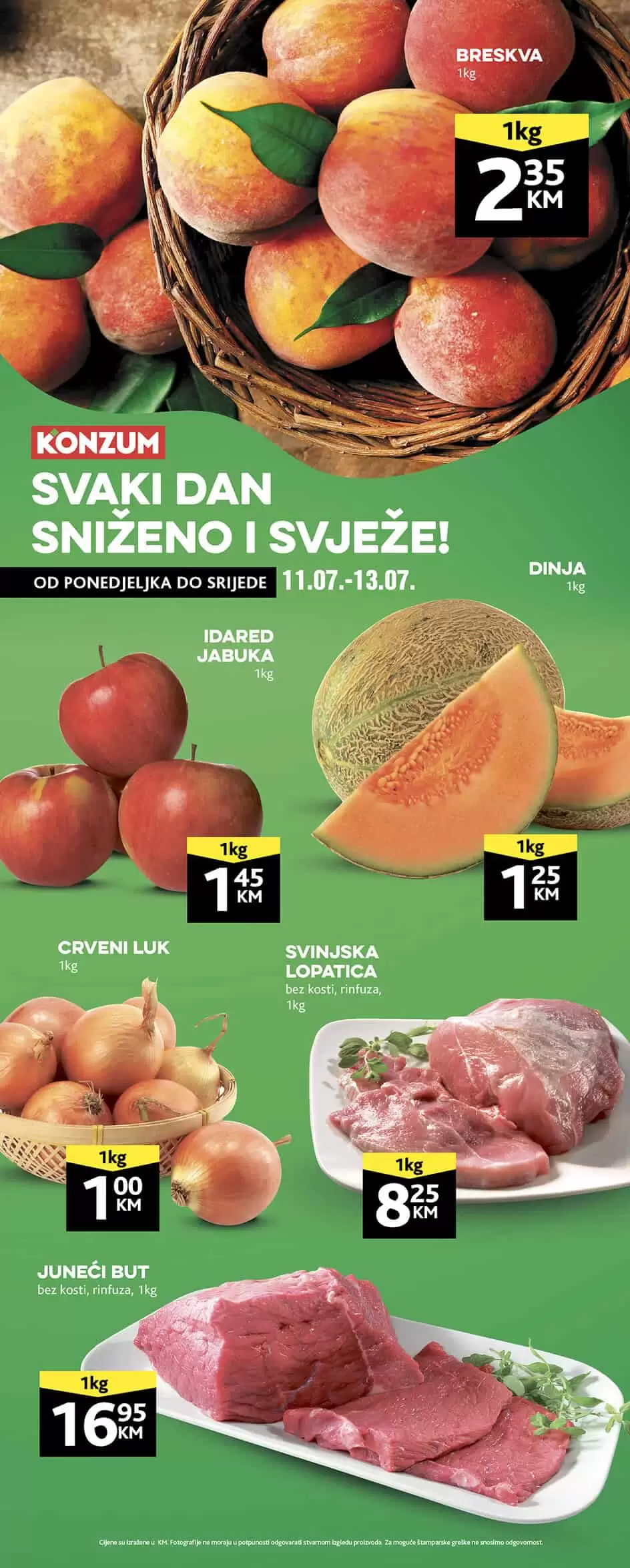 Konzum katalog SVJEŽE i SNIŽENO juli 2022 akcija 11-13.07.2022. 