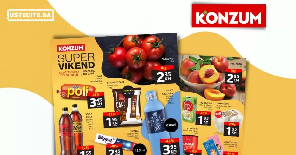 Konzum SUPER VIKEND donosi nam SUPER CIJENE akcija traje do 03.07.2022.