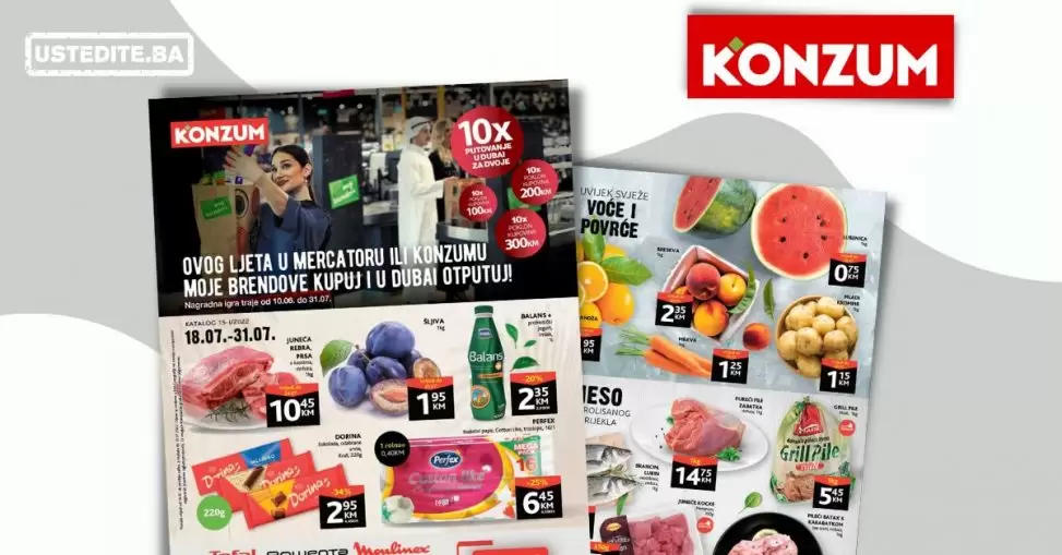 Konzum Redovni katalog juli 2022 akcija snizenja 18-31.07.2022.