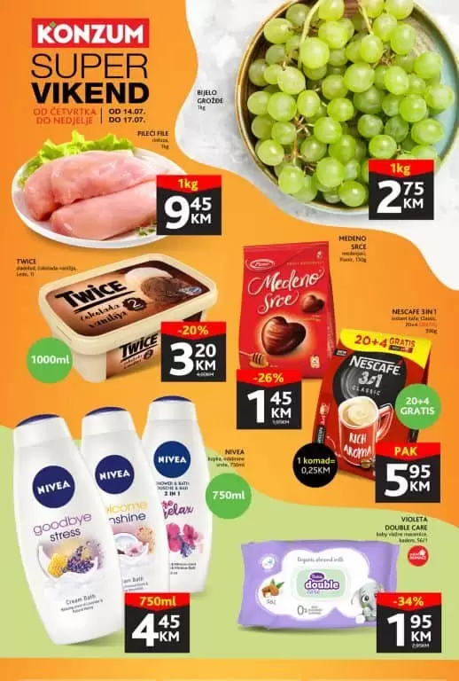 Konzum vikend akcija juli 2022 katalog sniženja do 17.07.2022.