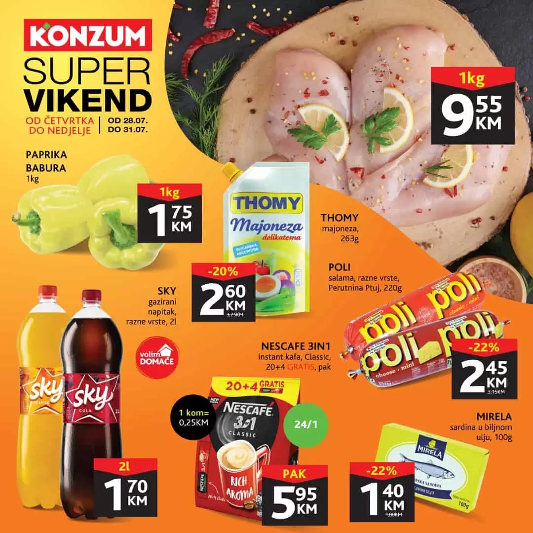 Konzum SUPER VIKEND! Zadnji dan SUPER CIJENA! Katalog sniZenja do 31.7.