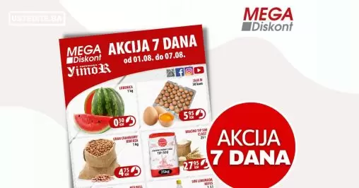 Mega Diskont AKCIJA 7 dana 1-7.8.2022! Katalog sniženja avgust 2022!