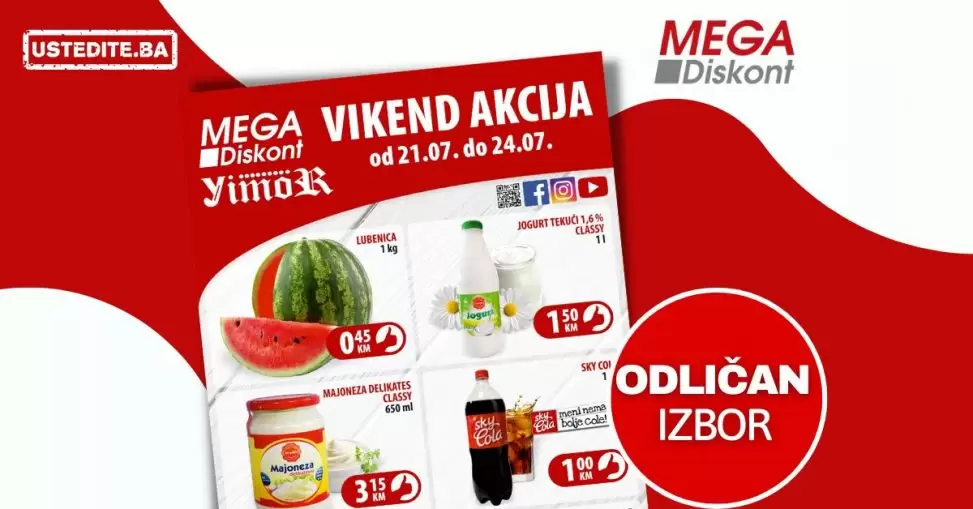 Mega Diskont vikend akcija JULI 2022 katalog snizenja 21-24.7.2022.