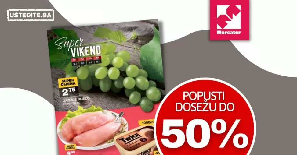 Mercator vikend akcija 14-17.07.2022. POPUSTI do 50%!