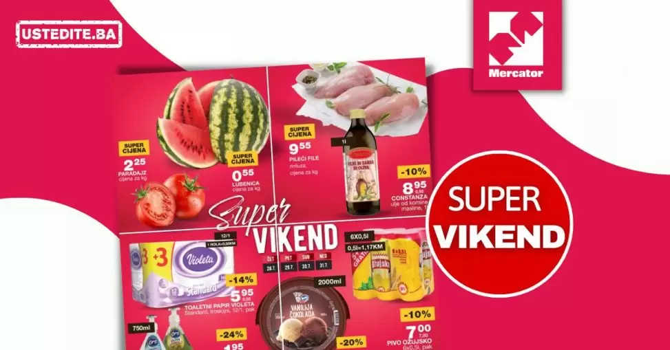 Mercator vikend akcija juli 2022 katalgo snizenja 28-31.7.2022.