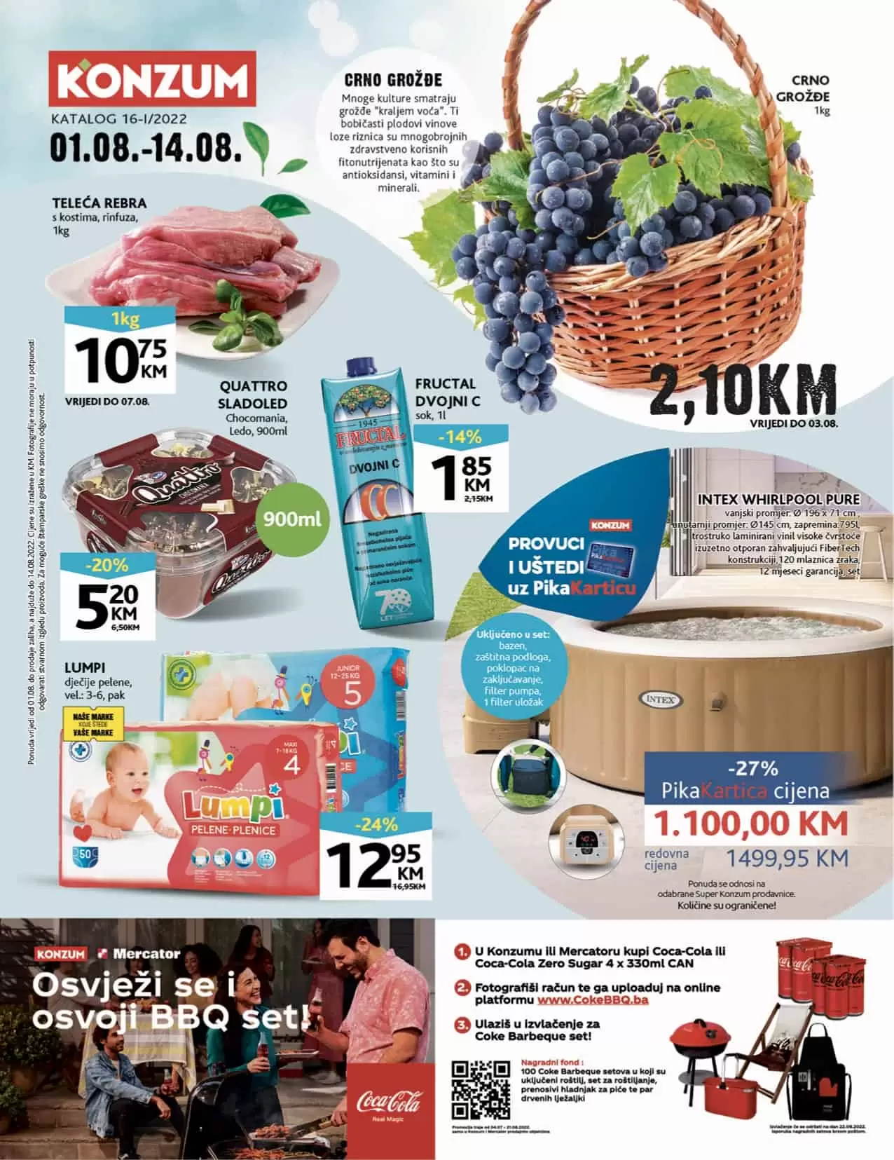 Konzum katalog avgust 2022 【ODLIČNA SNIŽENJA】! Akcija sniženja 1-14.8.2022.