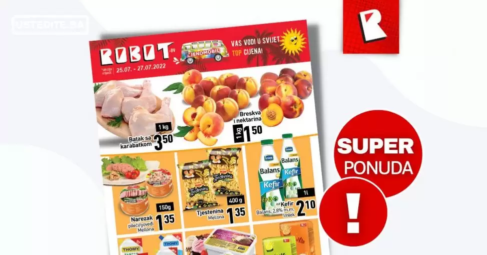Robot akcija za pocetak sedmice 25-27.7.2022. Katalog snizenja juli 2022