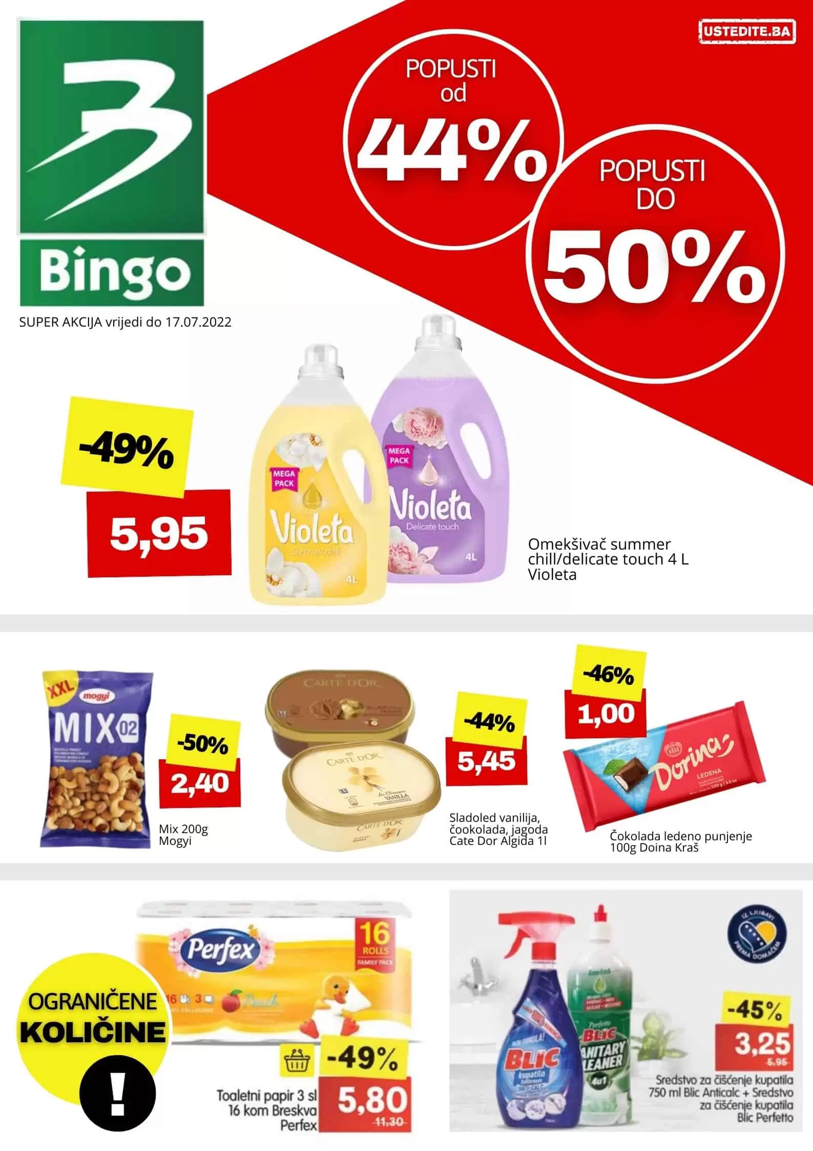 Bingo SUPER AKCIJA【POPUST od 44% do 50%】JULI 2022 katalog sniženja do 17.07.2022. 