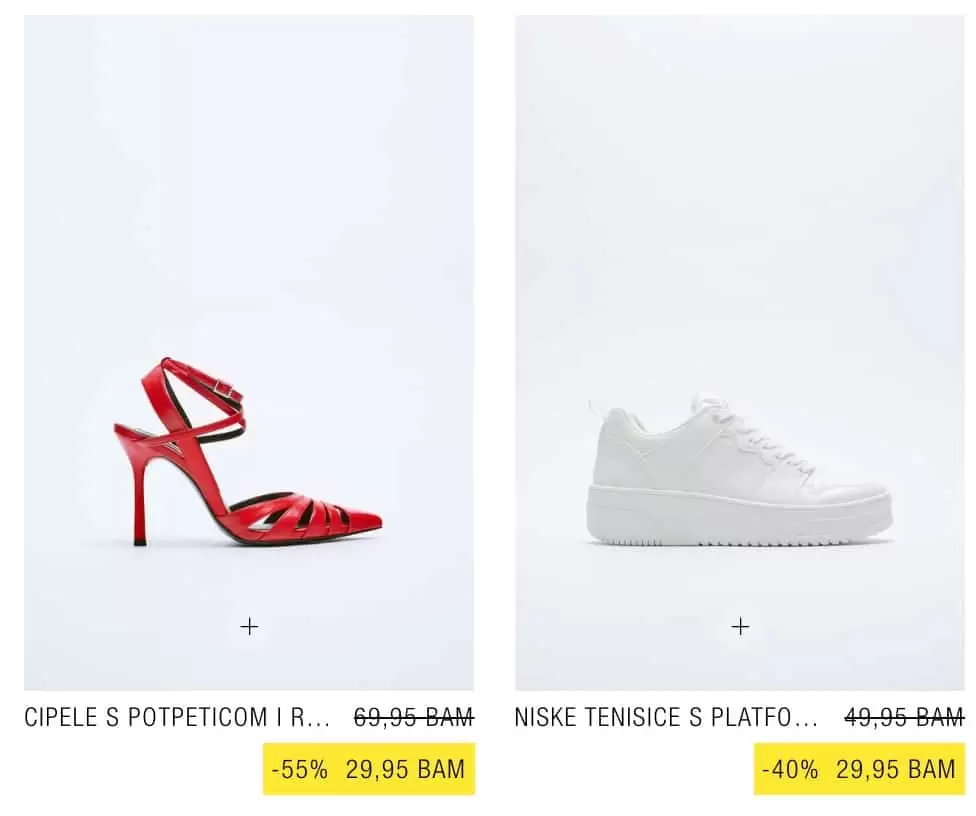 Zara obuca samo 29,95 KM【SNIZENJE do 60%】juli 2022