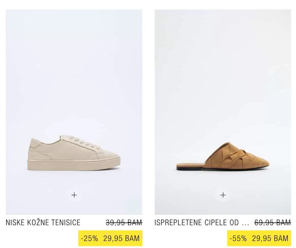 Zara obuca samo 29,95 KM【SNIZENJE do 60%】juli 2022